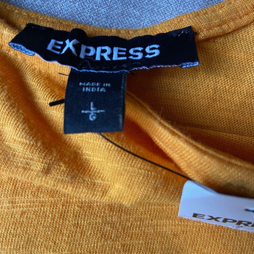 NWT Express Bright Orange Puff Sleeve Blouse – Women’s Size Large - Picture 6 of 13